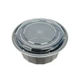 thumbnail image 3 of Restaurantware-Asporto 32 Ounce To Go Boxes, 50 Microwavable Take Out Food Containers - Clear Plastic Lids Included, Do Not Contain BPA, Black Plastic Catering Food Containers, Disposable, Round, 3 of 11