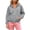 #1Gray, variant on Womens Zip Up Hooded Sweatshirt Full Zip Kangaroo Pocket Casual Jacket