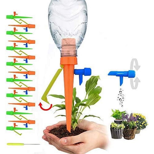 Rawiri Kit de riego por goteo, ciencia, riego automático de plantas, sistema de bricolaje, equipo de riego por goteo, válvula ajustable para jardín, hogar, interior, exterior/flores de parque (15