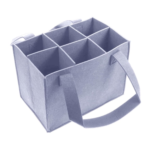 Mmeneyy Reusable Wine Tote Bag with Divider, 6-Bottle Portable Wine Carrier Bag for Beach Travel Camping Picnic