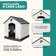 thumbnail image 4 of Casa Para Perro Grandes MascoAmigo con Puerta Térmica 98x94x98 cm Gris, 4 of 7