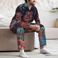 thumbnail image 7 of Naloa Cosmic Garden Woman Portrait Men’s Pajamas Set - Long Sleeve Button Down Sleep Shirt and Pajama Bottoms Sleepwear Set-Small, 7 of 7