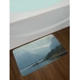thumbnail image 2 of Dark Forest Bath Mat, Shoreline of Jackson Lake Gloomy Weather in the Teton Mountains, Plush Bathroom Decor Mat with Non Slip Backing, 29.5" X 17.5", Evergreen and Blue Grey, by Ambesonne, 2 of 2