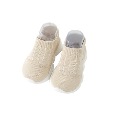 

Gomelly Kids Walking Shoe Slip On Sock Shoes Knit Upper Running Sneakers Anti Collision Trainers Unisex-Child Girls Boys Athletic Sneaker Khaki 5.5C