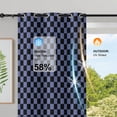 Blue and Black Checkered Pattern Blackout Curtains,Triple Weaved Fabric ...