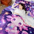 thumbnail image 5 of Feelyou Kawaii Axolotl Twin Bedding Sets 7-Piece, Mystic Outer Space Bedding Comforter Set, Purple Galaxy Sheet Sets, Breathable Room Decorative, 5 of 9