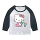thumbnail image 5 of Hello Kitty-Camiseta de algodón puro para niños, camiseta que absorbe la humedad, Tops contrastantes dulces a la moda, camisetas deportivas informales de manga larga para bebé, 5 of 5