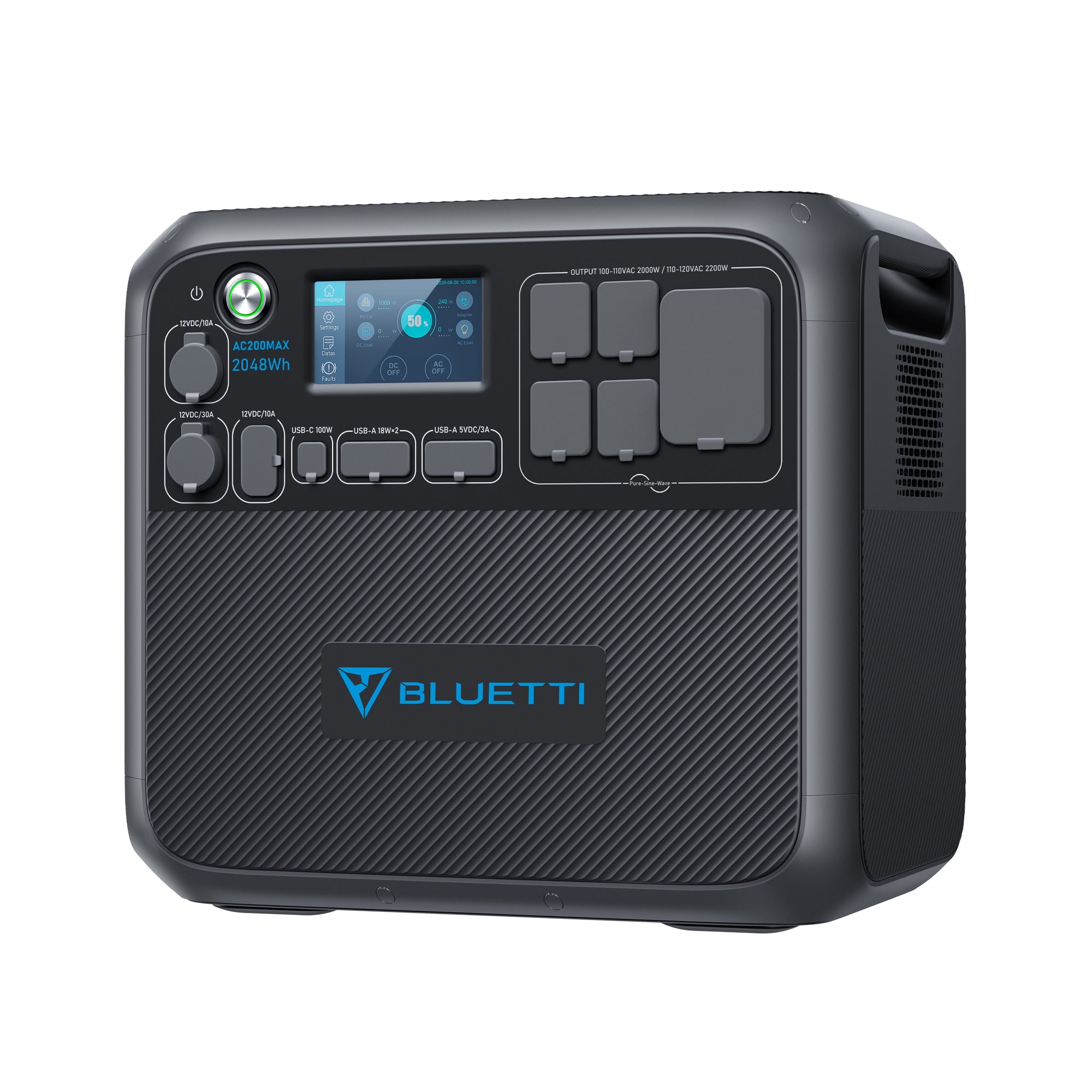 【新品・未開封】BLUETTI AC200MAX 高性能リチウムイオンバッテリー Bluetti AC200MAX Electric Battery Grid, 2048Wh 2200W Portable