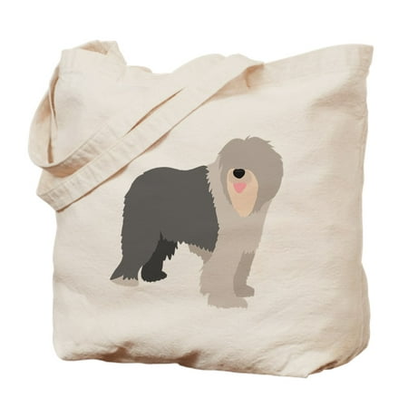 CafePress - English Sheep Dog Silhouette - Natural Canvas Tote Bag, Cloth Shopping Bag