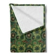 thumbnail image 2 of Mandala Soft Flannel Fleece Throw Blanket, Overlapping Retro Antique Round Flowers Native Culture, Cozy Plush for Indoor and Outdoor Use, 70" x 90", Pale Green Dark Green, by Ambesonne, 2 of 5