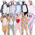 thumbnail image 2 of Pijamas de franela de dibujos animados para hombres y mujeres, ropa de dormir Unisex, mono de unicornio, Kigurumi Totoro, disfraces de Anime para adultos, Invierno, 2 of 4