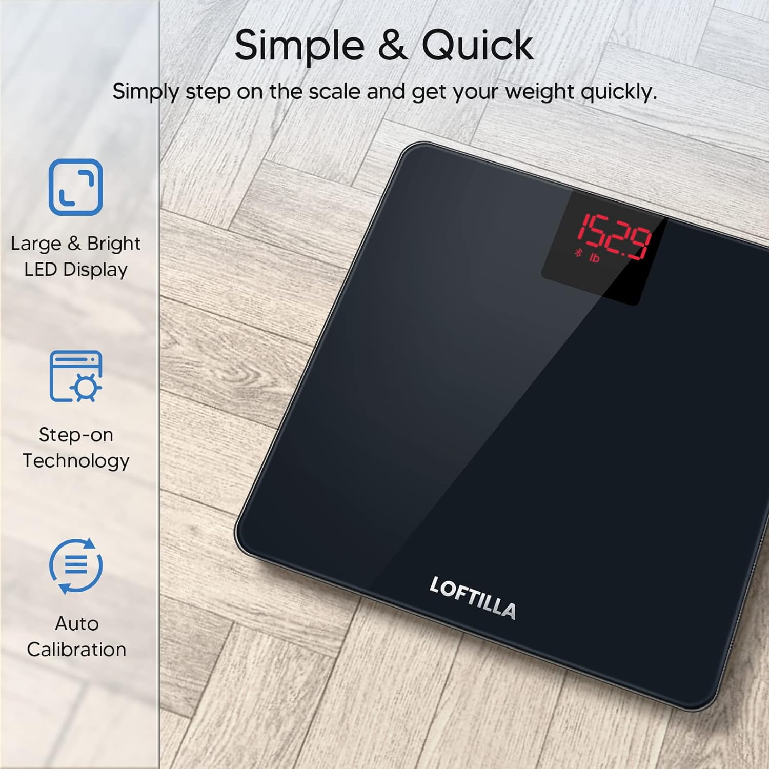 Generic LOFTILLA Weight Scale, Digital Bathroom Scales for Body Weight,  Bluetooth Smart BMI Scale with App