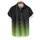 thumbnail image 4 of Blusa y camisa de manga corta con cuello vuelto para hombre, blusa informal de moda con cuello vuelto, estampado degradado, camisa de manga corta con botones, blusa de poliéster para hombre, 4 of 6