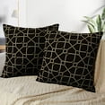 thumbnail image 3 of LALILO Throw Pillow Covers Lattice Gold Abstraction Black Cushion Cover 18" x 18", 2 Pack, 3 of 6