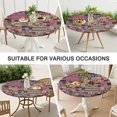 thumbnail image 7 of Boho Chic Round Tablecloth with Stretch Elastic Edge, Floral Pattern Cover for 38-42 Inch Tables, Decorative Dining Room Kitchen Decor, 7 of 7