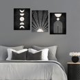 thumbnail image 4 of Minimalist Boho Canvas Wall Art - Mid Century Modern Geometric Sunshine Pictures Prints Black and White Artworks Bohemian Wall Art for Bedroom Living Room Bathroom Office Decor 12" x 16" x 3 Piece Set, 4 of 6