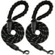 thumbnail image 1 of Correas para perros grandes Correa para perros resistente, paquete de 2, 5 pies con cómodo mango acolchado, hilos altamente reflectantes (negro), 1 of 5