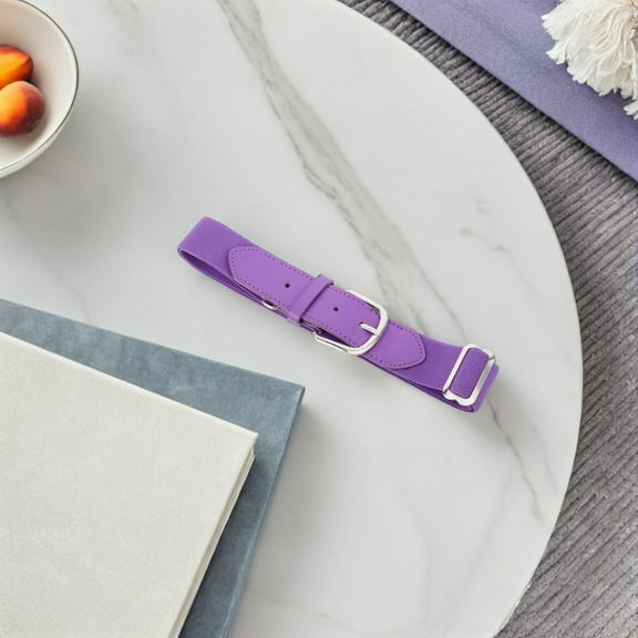WEUVEB Comfortable Stretchable Purple Baseball Belt for Youth with Adjustable Waistband