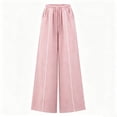thumbnail image 7 of WIZUTIZ Women's High Waist Wide Leg Trousers Elastic Waist Drawstring Side Stripe Pockets Full Length Casual Loose Pants Street Style Elegant, 7 of 7