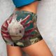 thumbnail image 4 of Balery Colorful Axolotl Underwater Pantalones cortos de entrenamiento estampados para mujer, sin costuras, ajustados, para gimnasio, yoga, correr, deportes, ejercicio activo, fitness.-Large, 4 of 8