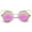 Pink / Magenta Mirror, variant on sunglassLA Unisex Women's Wire Open Metal Frame Color Mirror Lens Round Cat Eye Sunglasses (Purple / Purple Mirror) - 52mm