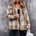 thumbnail image 2 of Fashion Plaid Botton Jackets for Womens 2024 Plus Size Casual Pockets Printed Long Sleeve Tops Jacket Plaid Coat, 2 of 6