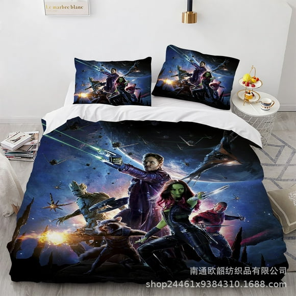 Guardians Of The Galaxy Bedding Quilt Cover, Three-Piece Set, Soft Microfiber, 3D Printed Duvet Cover-Youyoupin