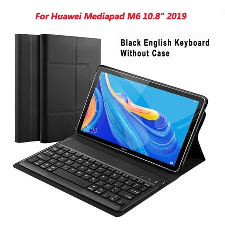 Huawei MediaPad M6 10.8 2019 Wireless Bluetooth Keyboard Magnetic Adsorption and Detachable Keyboard with Black Leather