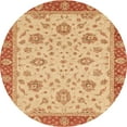 thumbnail image 1 of Ahgly Company Indoor Round Abstract Orange Red Oriental Area Rugs, 4' Round, 1 of 6