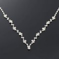 thumbnail image 5 of Conjunto de collar y aretes de plata para novia, collar con diamantes de imitación, conjunto de joyería de boda de cristal para damas y niñas (2 aretes y 1 collar) oso de fresa Electrónica, 5 of 5