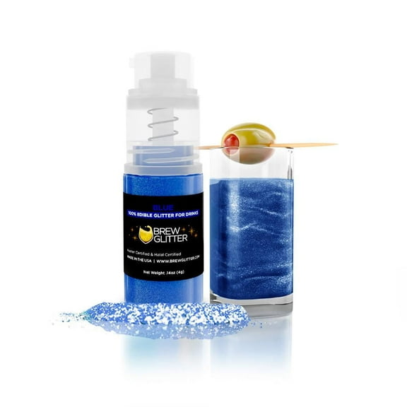 Brew Glitter - Blue Edible Drink Glitter - Bold Sparkle, Beverage-Safe, 4g Spray Pump
