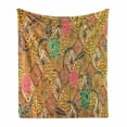 thumbnail image 1 of East Soft Flannel Fleece Throw Blanket, Traditional Malaysian and Javanese Design Rich Retro Revival Pattern with Flowers, Cozy Plush for Indoor and Outdoor Use, 60" x 80", Multicolor, by Ambesonne, 1 of 6
