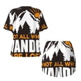 thumbnail image 5 of Picia Not All Who Wander Are Lost4 Pajamas Sets for Women Soft Short-Sleeved Pjs with Lounge Shorts Two Piece Sleepwear-, 5 of 9