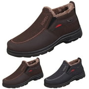 Akiihool Mens Snow Boots Mens Casual Shoes Slip On Oxford Comfortable Cold-Weather Warm Lightweight Walking Boots (A,9)