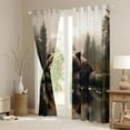 thumbnail image 3 of Feelyou 3D Brown Bear Blackout Curtains Set of 2 (52x84 Each), Jungle Wildlife Print Window Curtains, Countryside Style Curtains and Drapes, Curtains and Drapes Home Decor, 3 of 6