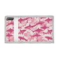 thumbnail image 2 of JIALIOU Nylon Trifold Card Wallet with ID Window Zipper Pocket for Men Women Teen Pink Shark Silhouette, 2 of 7