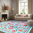 thumbnail image 3 of GUUCHA 6'x9'Area Rugs for Living Room Floral Print Rug Floor Carpet for Bedroom,Blue, 3 of 7