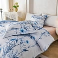 thumbnail image 5 of Koniroom 3Pcs Blue Blossom Comforter Set King Size, Blue Flower Branch on White Bedding Sets for Women, 5 of 12