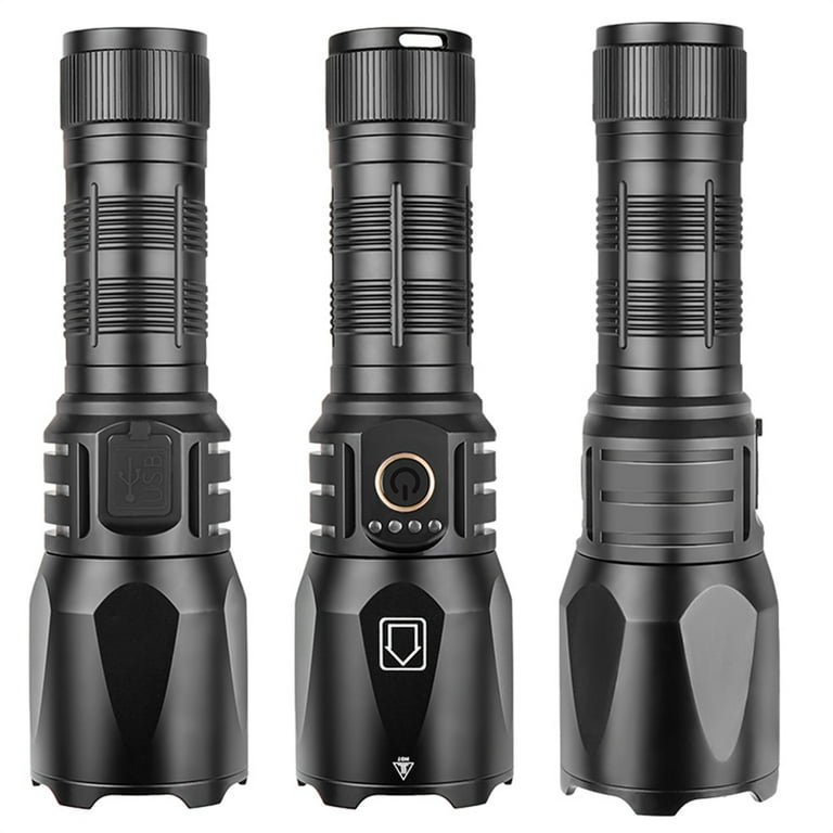 LUOEX Rechargeable LED Flashlights High Lumens, 120000 Lumens Super Bright  Flashlight, 5 Modes Zoomable IP68 Waterproof Tactical Flashlights for