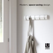 Umbra Flip 5 Hook Wall Mounted Coat Rack White