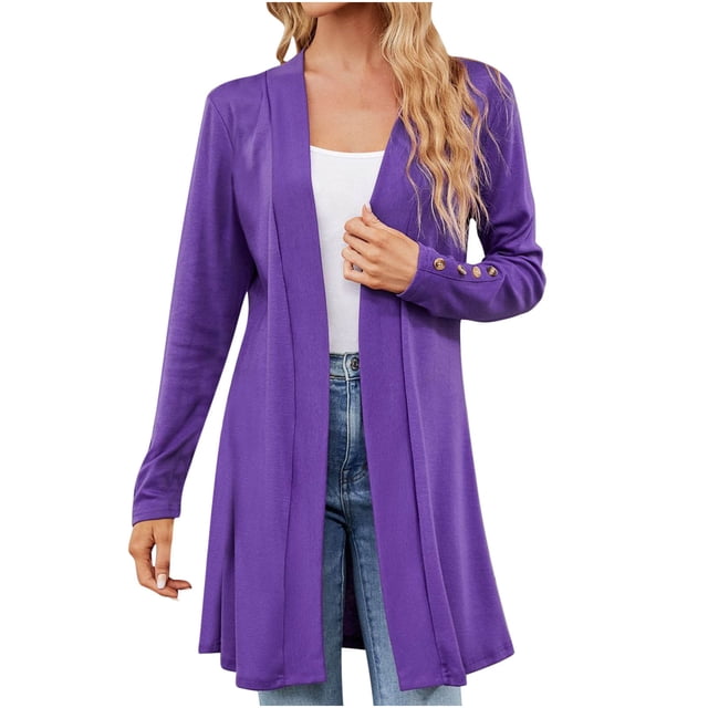 FAIWAD Womens Long Knit Cardigan Sweater Long Sleeve Open Front Ribbed Knit Draped Lounge Swaeter Coat