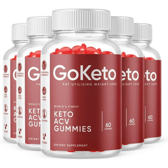(5 Pack) Go Keto ACV Gummies - Supplement for Weight Loss - Energy & Focus Boosting Dietary Supplements for Weight Management & Metabolism - Fat Burn - 300 Gummies