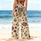thumbnail image 4 of Pantalones de playa de gasa ligeros para mujer con protección solar, pantalones anchos de estilo bohemio estampados, blusa para mujer, 4 of 7