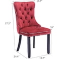 thumbnail image 3 of SoarFlash Velvet Dining Chair Set of 6, Upholstered Tufted Dining Room Chair with Nailhead Trim and Solid Wood Leg for Kitchen (Wine Red), 3 of 6