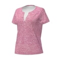 thumbnail image 2 of Goofa Glitter Pattern Womens Deep V Neck Low Cut Tops Casual Summer Short Sleeve Ribbed Knit T-Shirts-Medium, 2 of 5