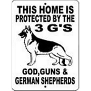 German Shepard 3 G's Vinyl Aluminum Sign 9 x 12 Jack Vinyl Dog Signs