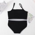 thumbnail image 3 of Girls Two Piece Swimsuits Bikini Set Spaghetti Straps Color Block Teen Girl Swimwear 7-14 Years, 3 of 4