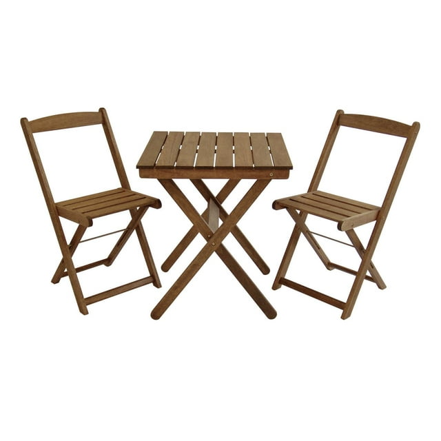 Kit Mesa de Madera y 2 Sillas Plegables Merkatari Veneza Polisten