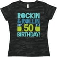 thumbnail image 3 of Inktastic 50th Birthday Rock N Roll Women's T-Shirt, 3 of 5