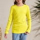 thumbnail image 1 of Camisas lisas de manga larga, lindas blusas casuales elegantes con cuello redondo, ropa, camisas de cuello redondo, top de poliéster para niña, 1 of 6